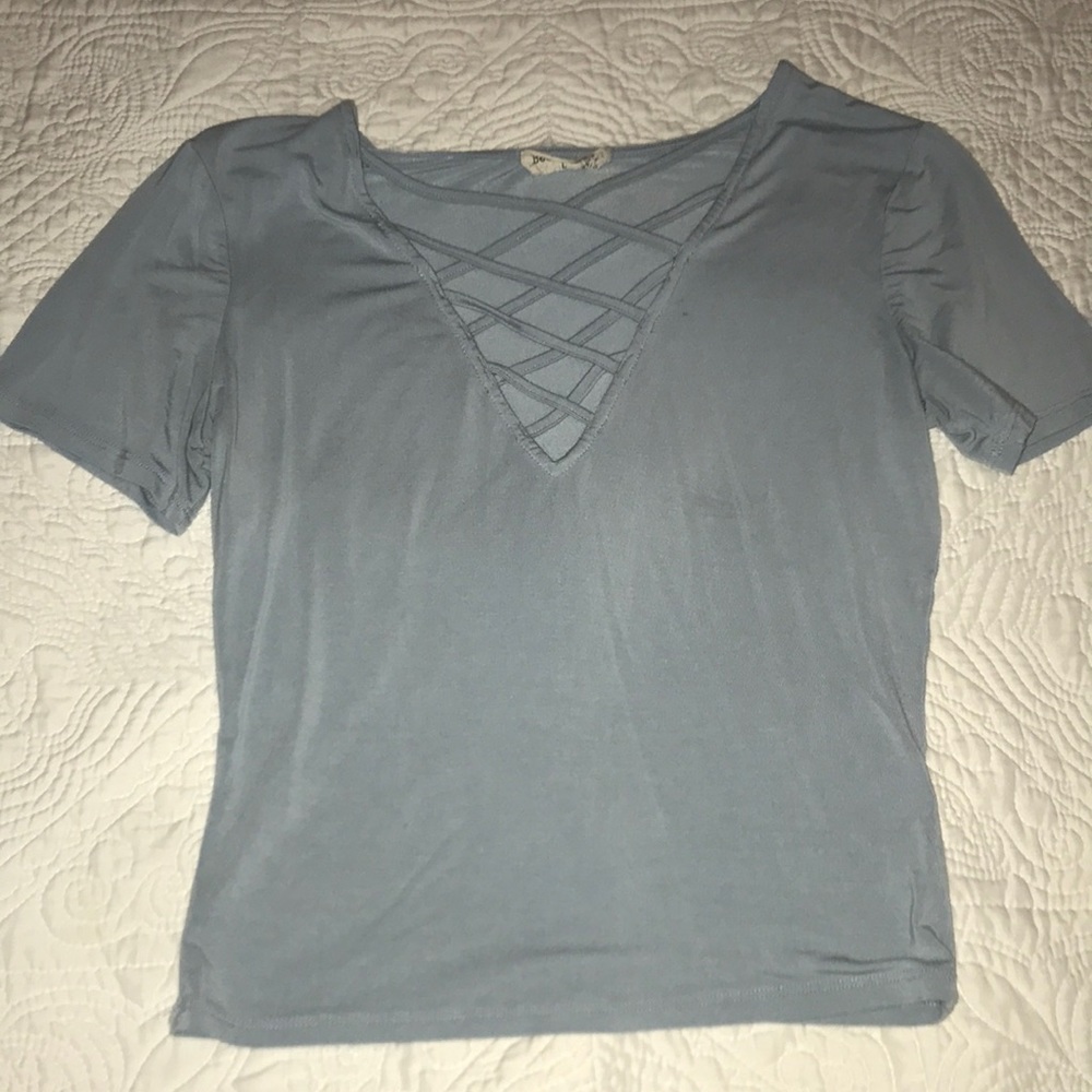 Baby blue crop top